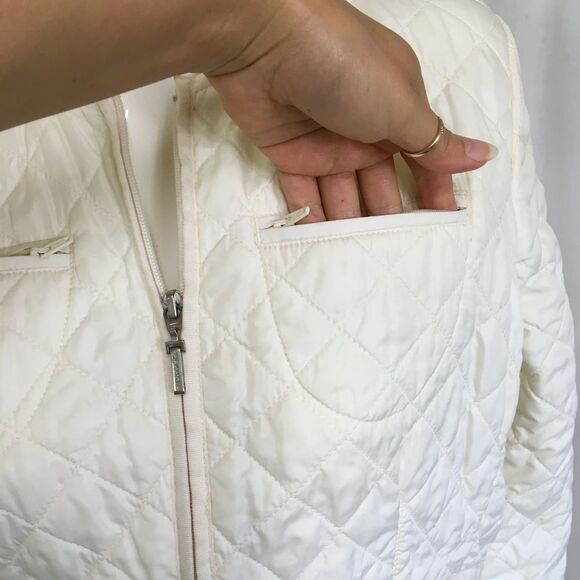 Ralph Lauren Polo Jeans Women's Cream 4 Pocket Full Zip Quilted Jacket Size XL - Picture 7 of 17